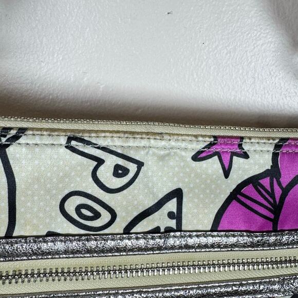 Coach Poppy Print Shoulder Bag Purse Y2K 90s Silver Hardware Pink - Picture 5 of 13